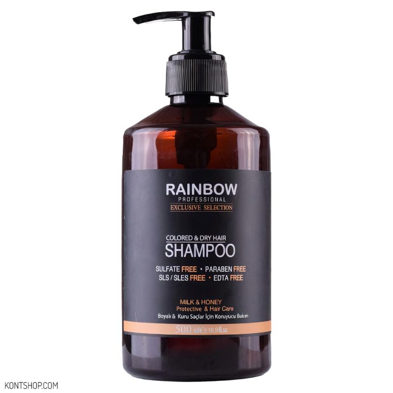 شامپو رینبو حاوی شیر و عسل مناسب موهای رنگ شده