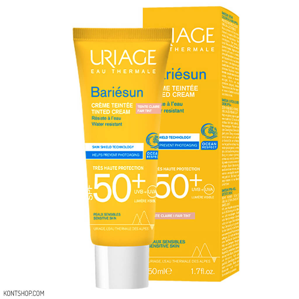 کرم ضد آفتاب رنگی اوریاژ +SPF50 مدل Bariesun مناسب پوست حساس