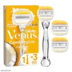 خود تراش به همراه 2 تیغ یدک مردانه ژیلت مدل Comfortglide Coconut