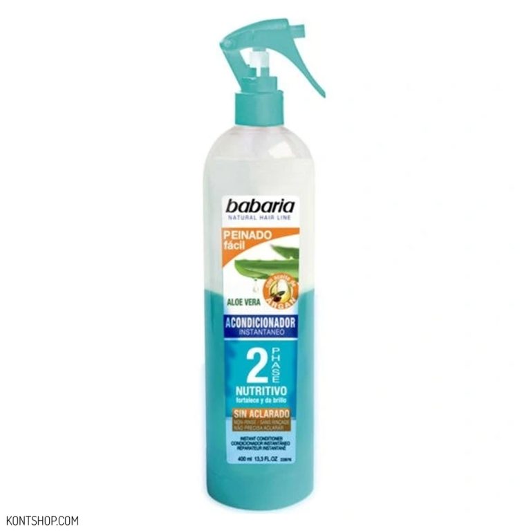 اسپری نرم‌کننده دو فاز مو آلوئه ورا و روغن آرگان باباریا